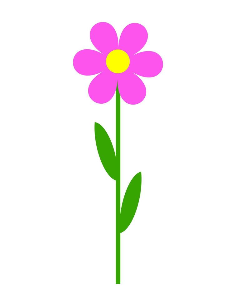 uma simples flor de desenho animado. flor com pétalas redondas para criatividade infantil vetor