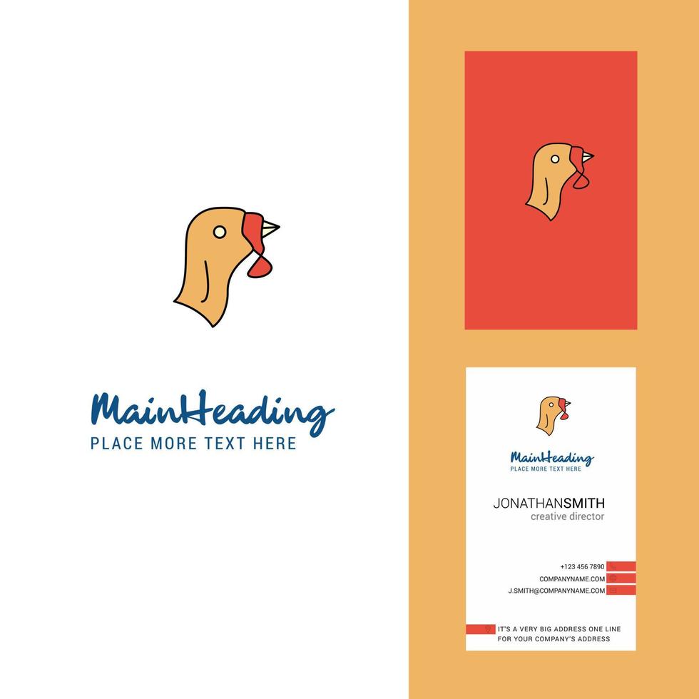 logotipo criativo de peru e vetor de design vertical de cartão de visita