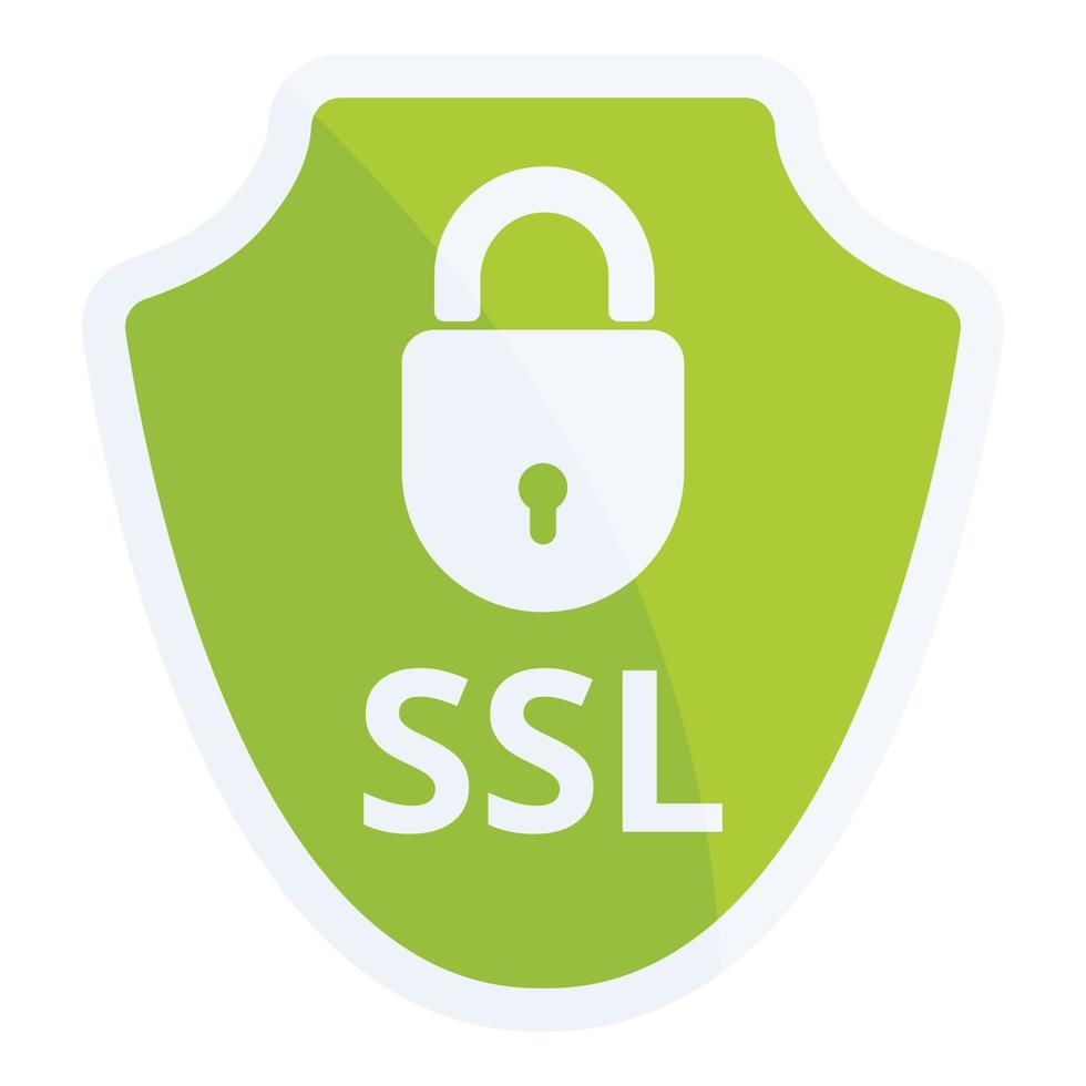 acesse o ícone do certificado ssl, estilo cartoon vetor