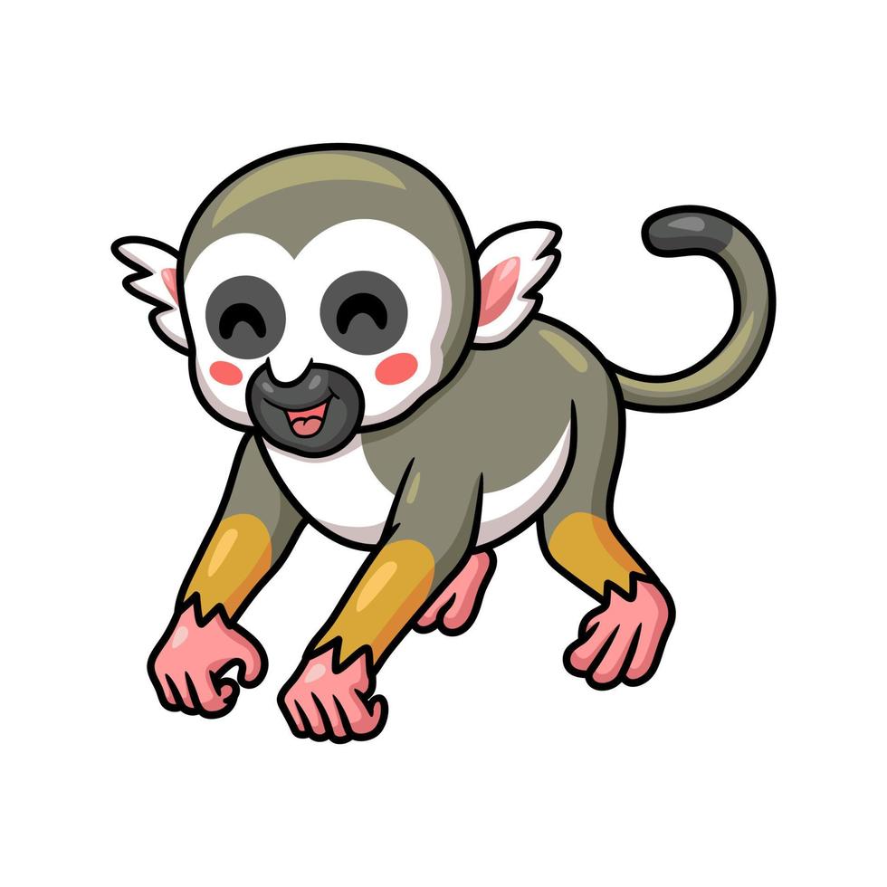 desenho de macaco esquilo bonitinho vetor