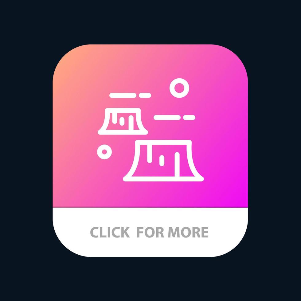 dano de fábrica, desmatamento, destruição, ambiente, botão de aplicativo móvel, versão da linha android e ios vetor