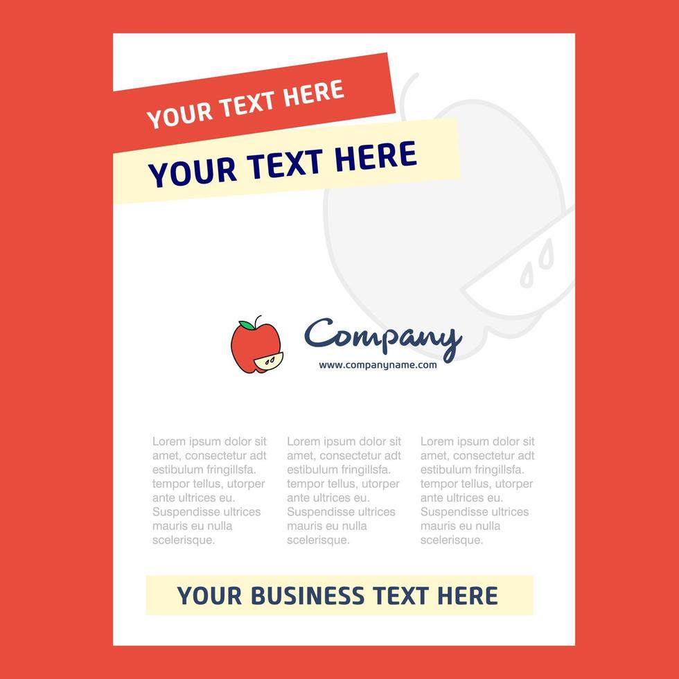 design de página de título de maçã para apresentações de relatório anual de perfil de empresa folheto brochura vector background