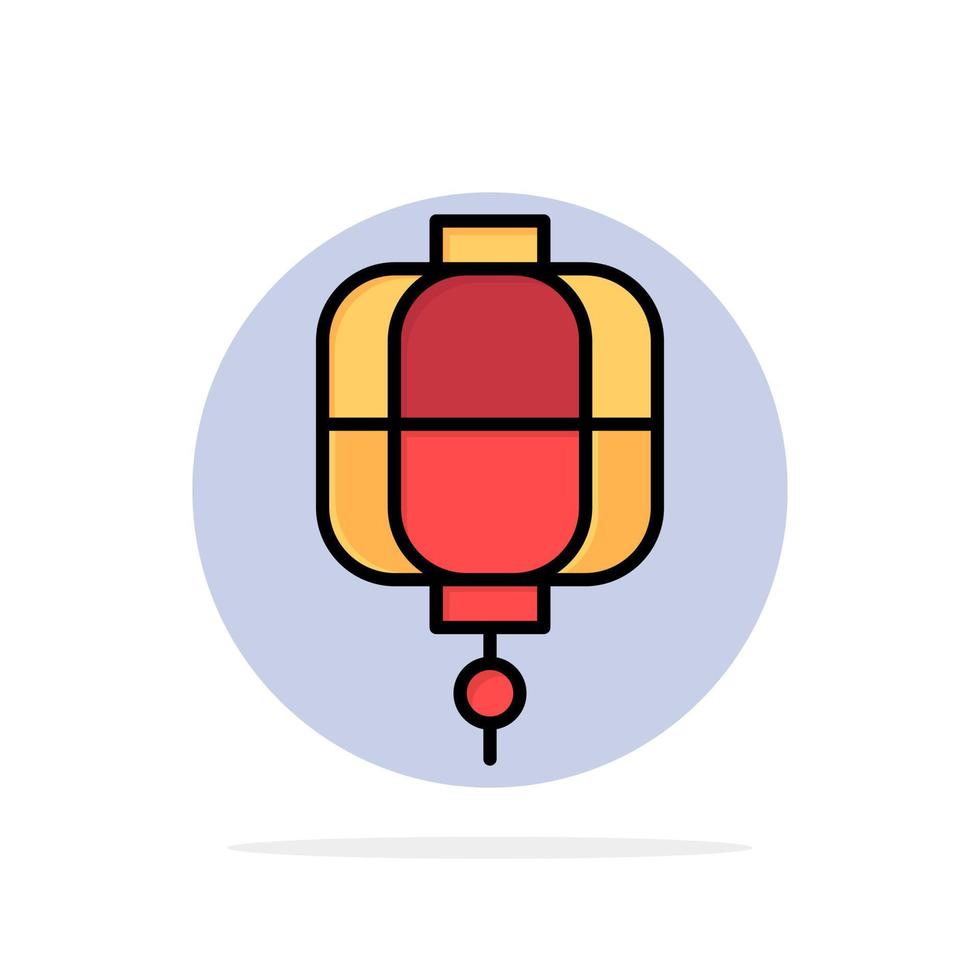 lanterna china decoração chinesa círculo abstrato fundo ícone de cor plana vetor