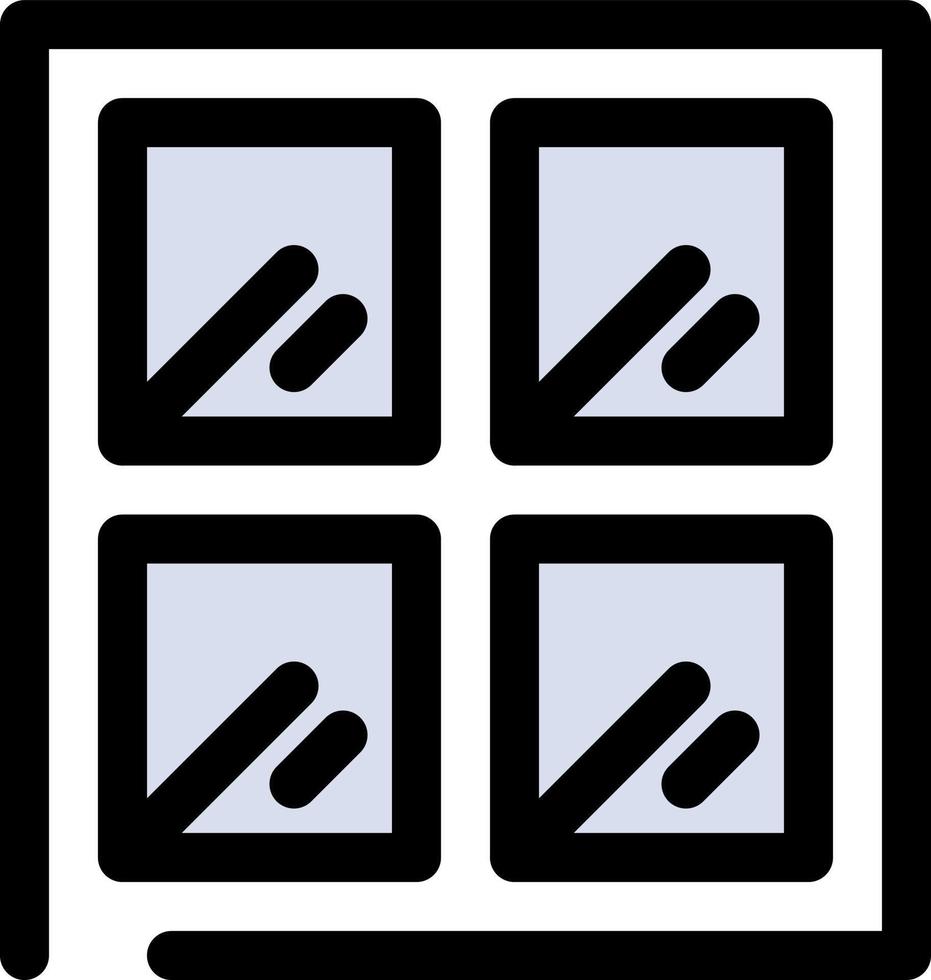 modelo de banner de ícone de vetor de ícone de cor plana de construção de janela
