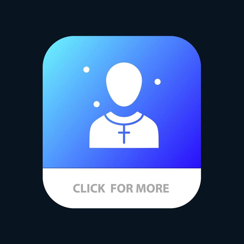 igreja cristã masculino homem pregador botão de aplicativo móvel android e ios versão glifo vetor