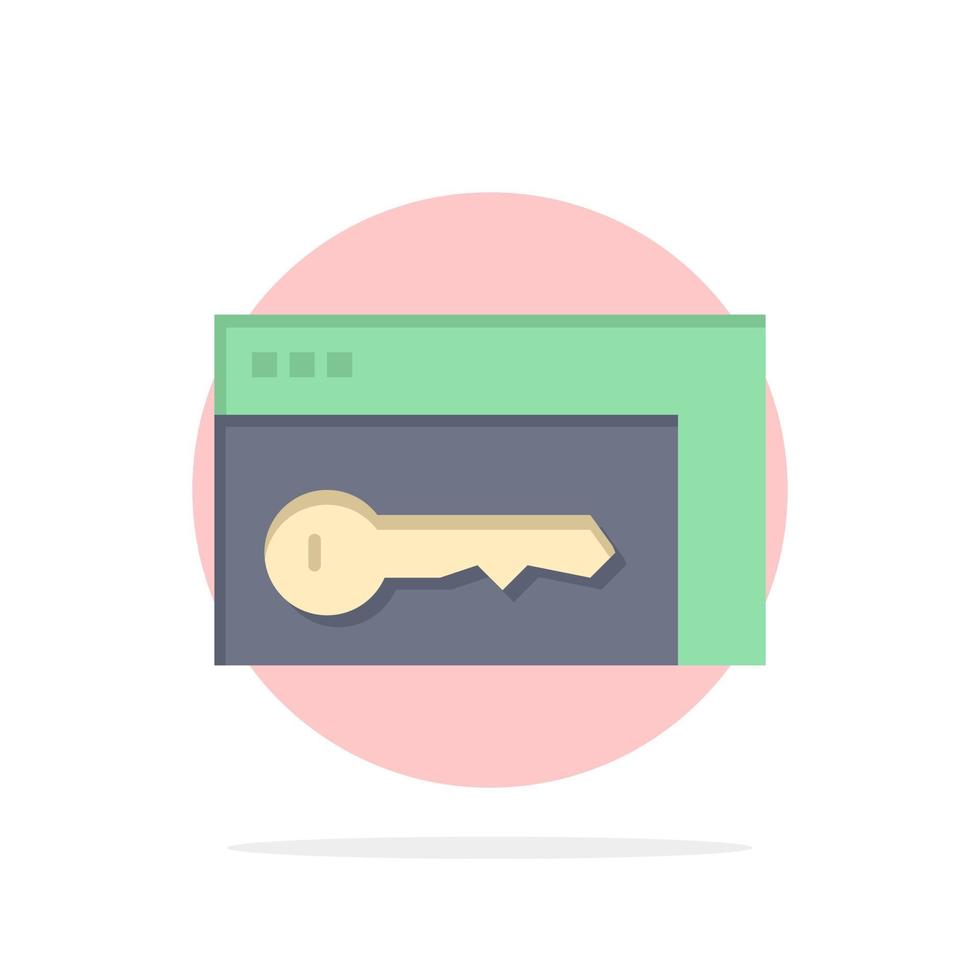 ícone de cor plana de fundo de círculo abstrato de sala de chave de segurança do navegador vetor