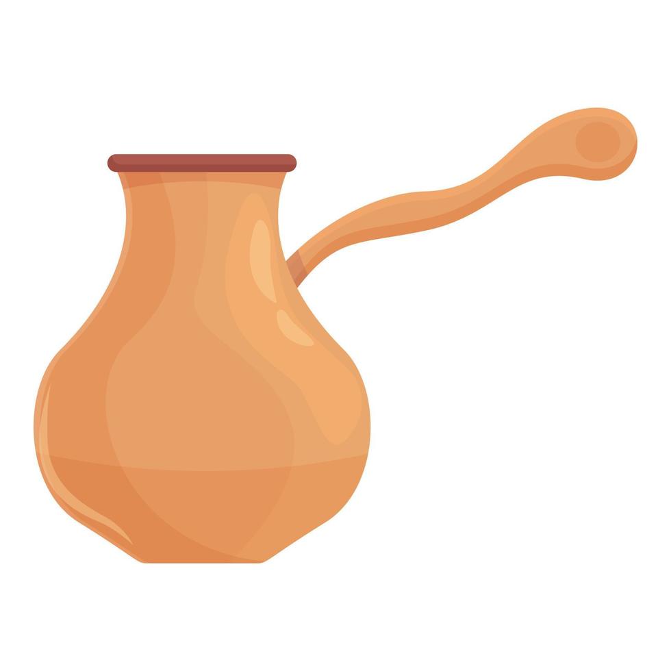 vetor tradicional dos desenhos animados do ícone do pote de café turco. copo cezve