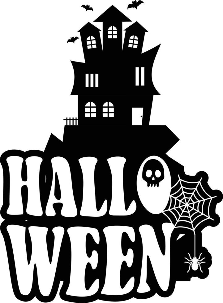 design de halloween com tipografia e vetor de fundo branco