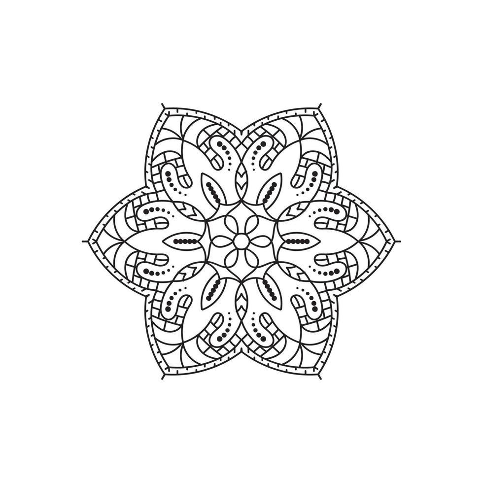 conceito de design de livro para colorir ornamento de mandala floral vetor