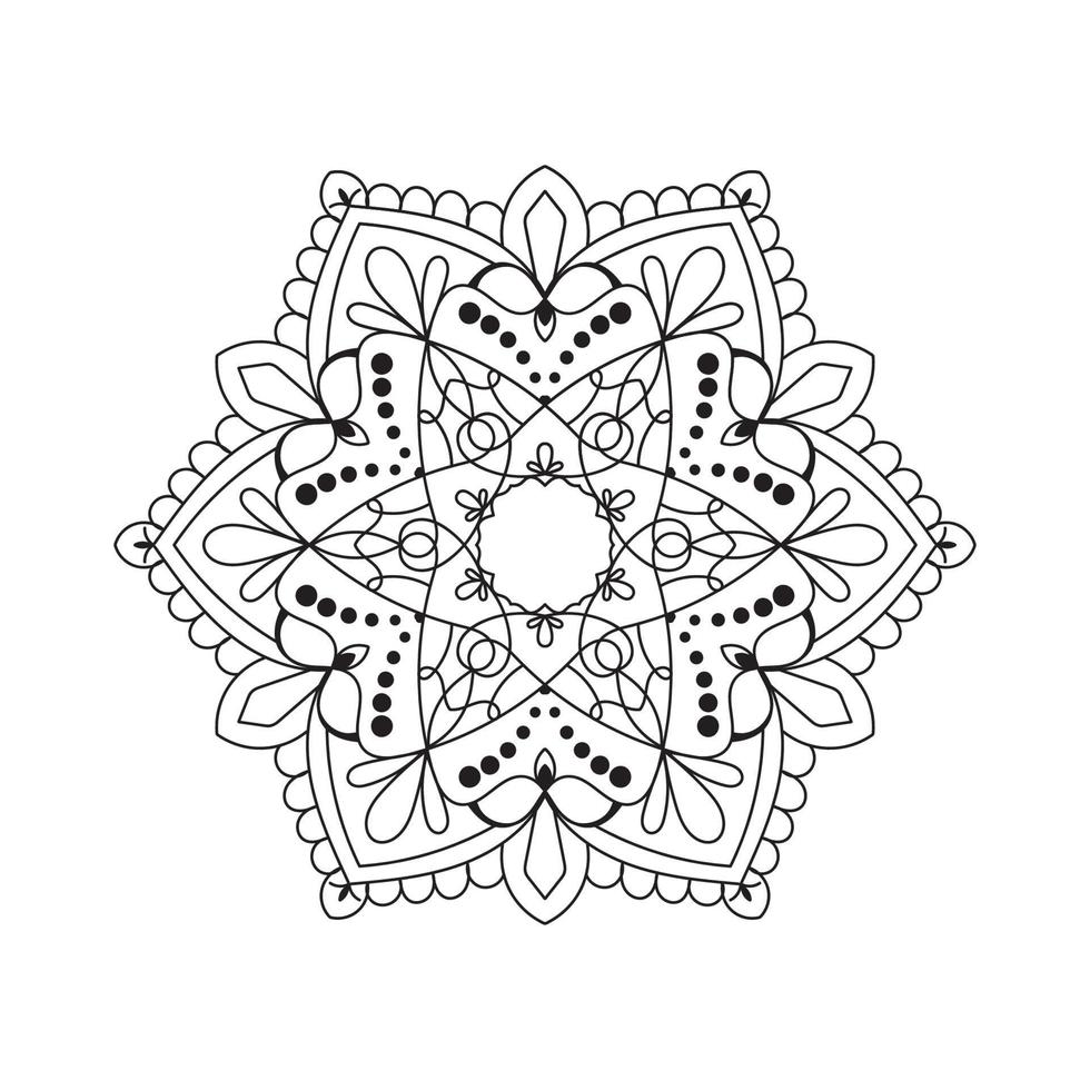 conceito de design de livro para colorir ornamento de mandala floral vetor