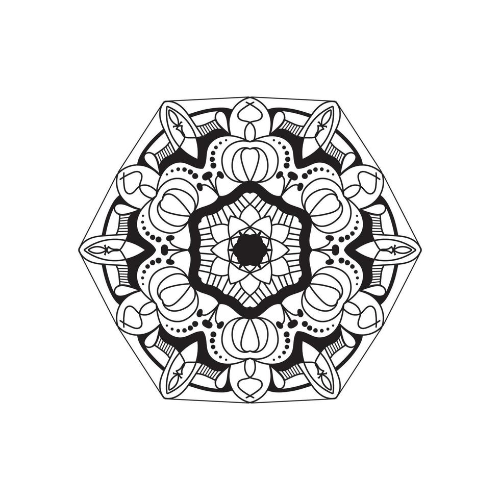 conceito de design de livro para colorir ornamento de mandala floral vetor