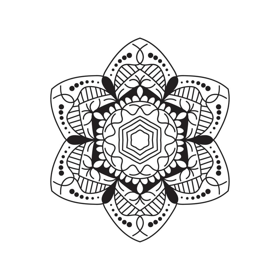 conceito de design de livro para colorir ornamento de mandala floral vetor
