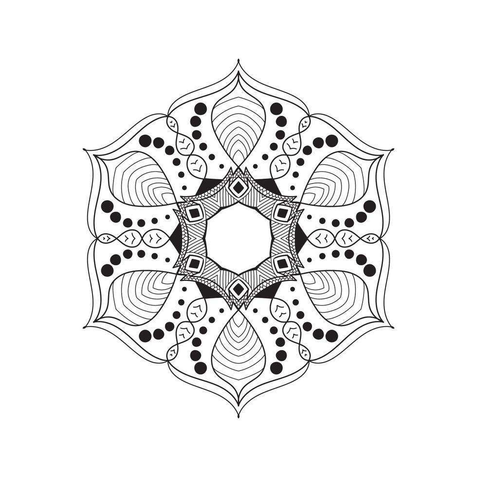 conceito de design de livro para colorir ornamento de mandala floral vetor