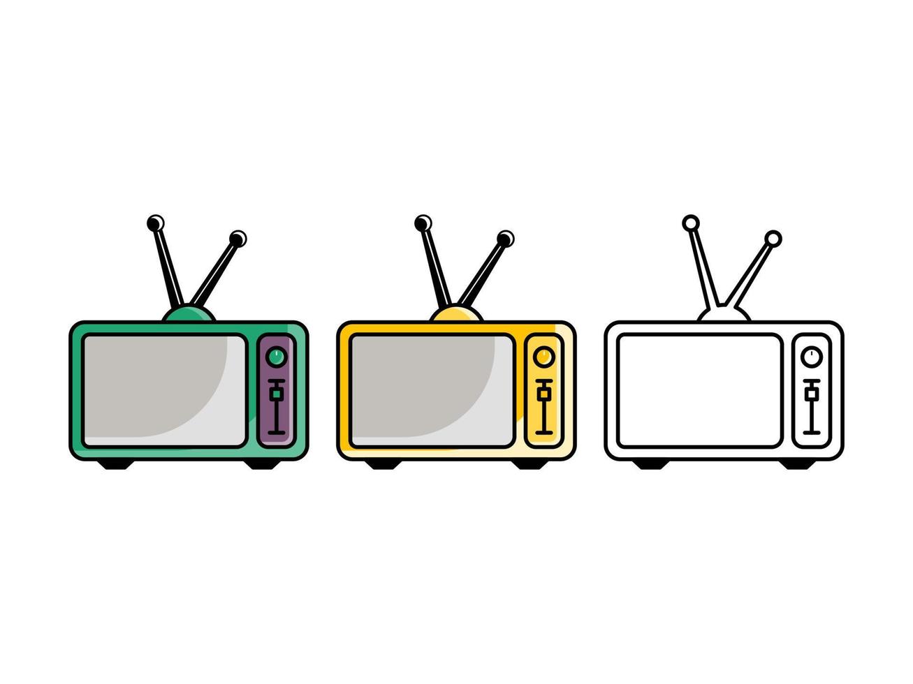 design gráfico de tv retrô com várias cores adequadas para complementar o design clássico vetor