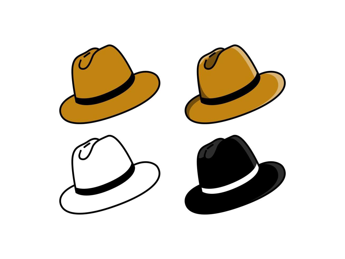 o design gráfico clássico do chapéu panamá é adequado para ser usado como logotipo ou complemento de design vetor