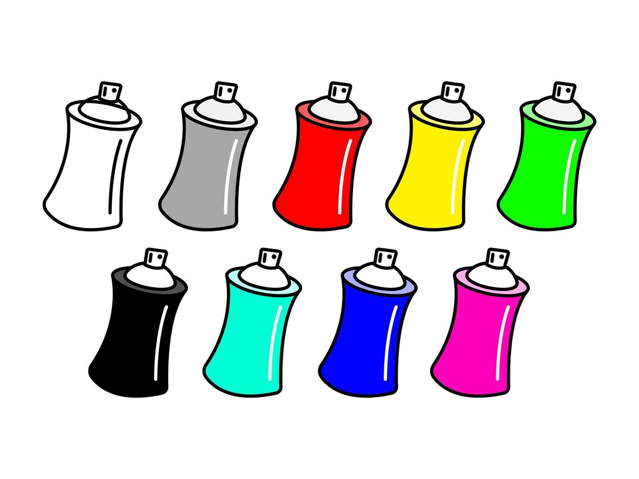 design gráfico de tinta spray com várias cores adequadas para complementar suas necessidades de design vetor