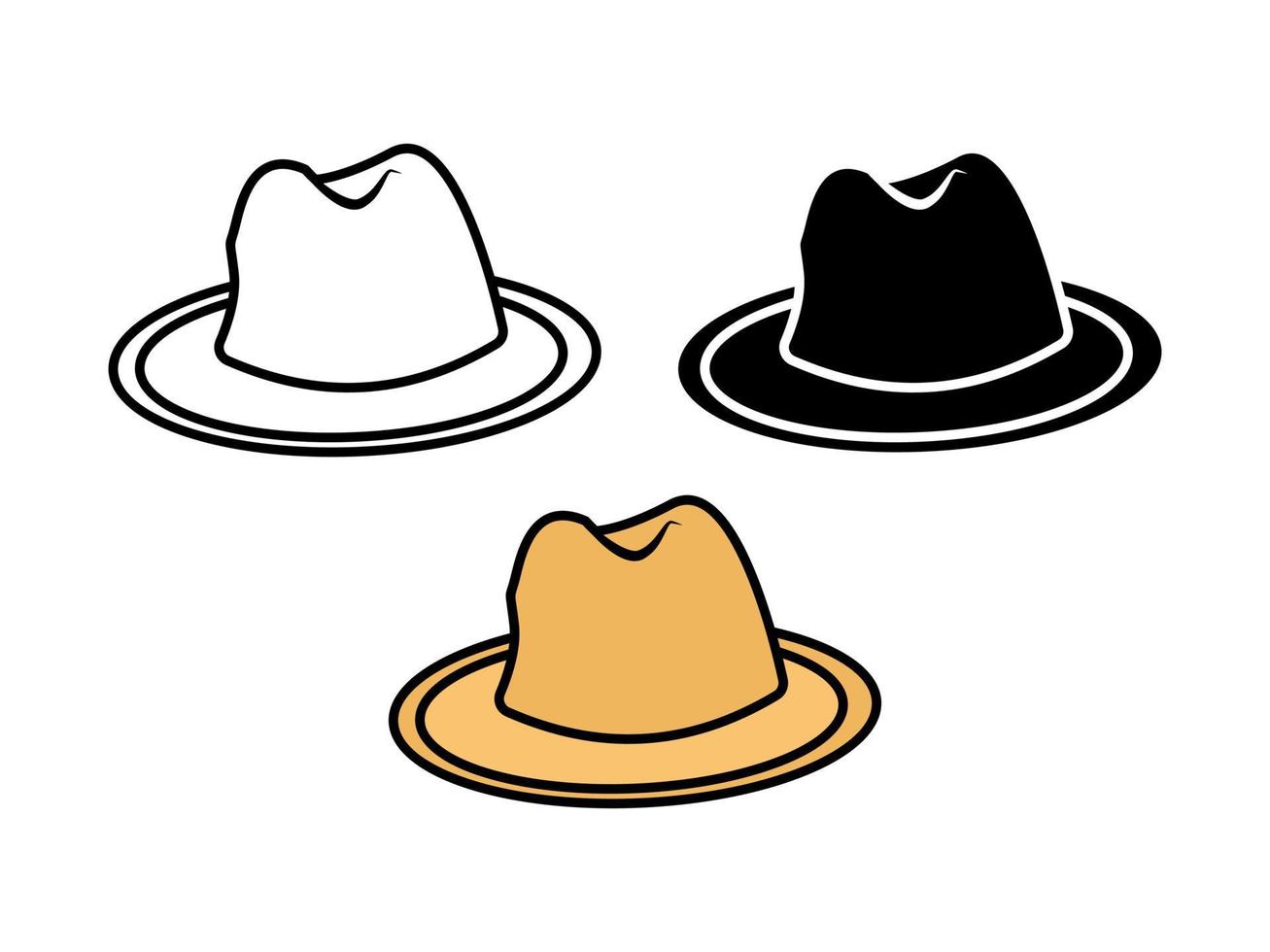 o design gráfico simples do chapéu panamá é adequado para ser usado como logotipo ou complemento de design vetor