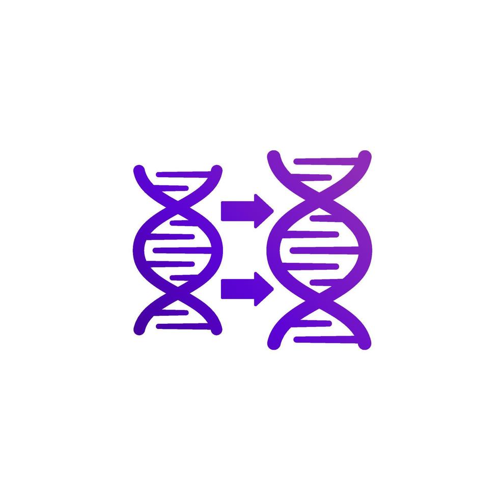 ícone de replicação de DNA em branco vetor