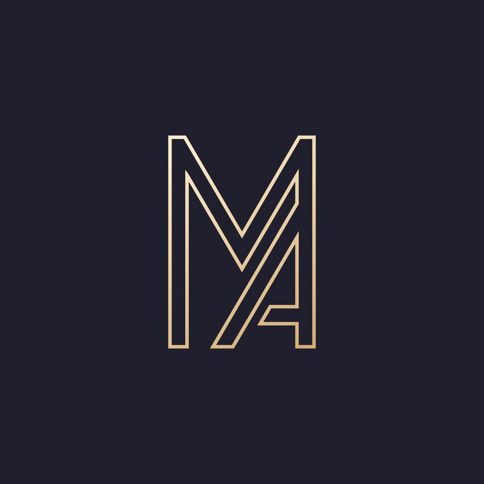 logotipo de letras ma, design de vetor de monograma de linha