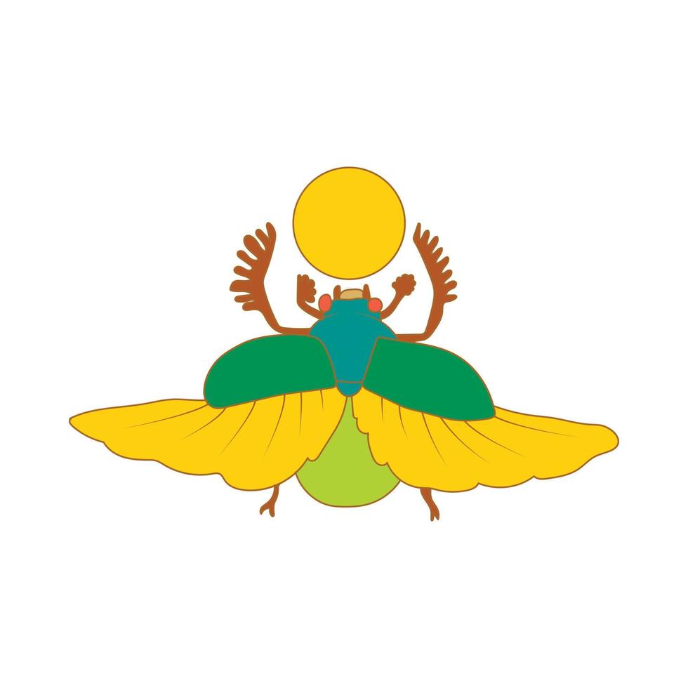 escaravelho egípcio um símbolo do ícone do sol vetor
