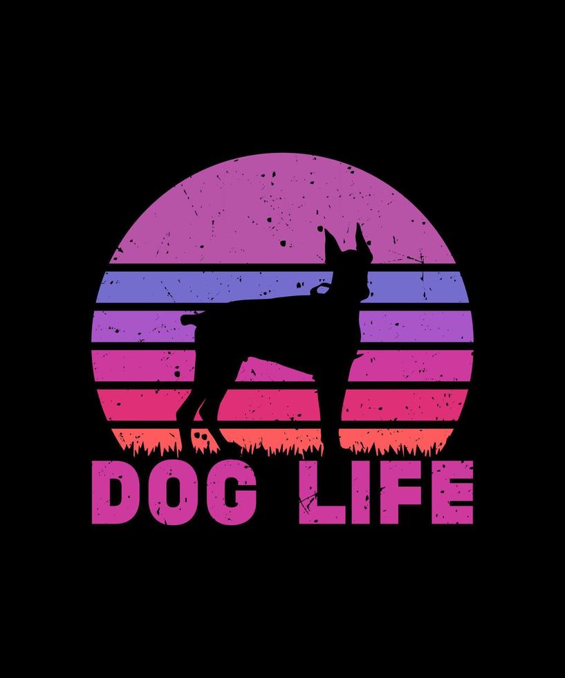 design de camiseta de vetor de vida de cachorro