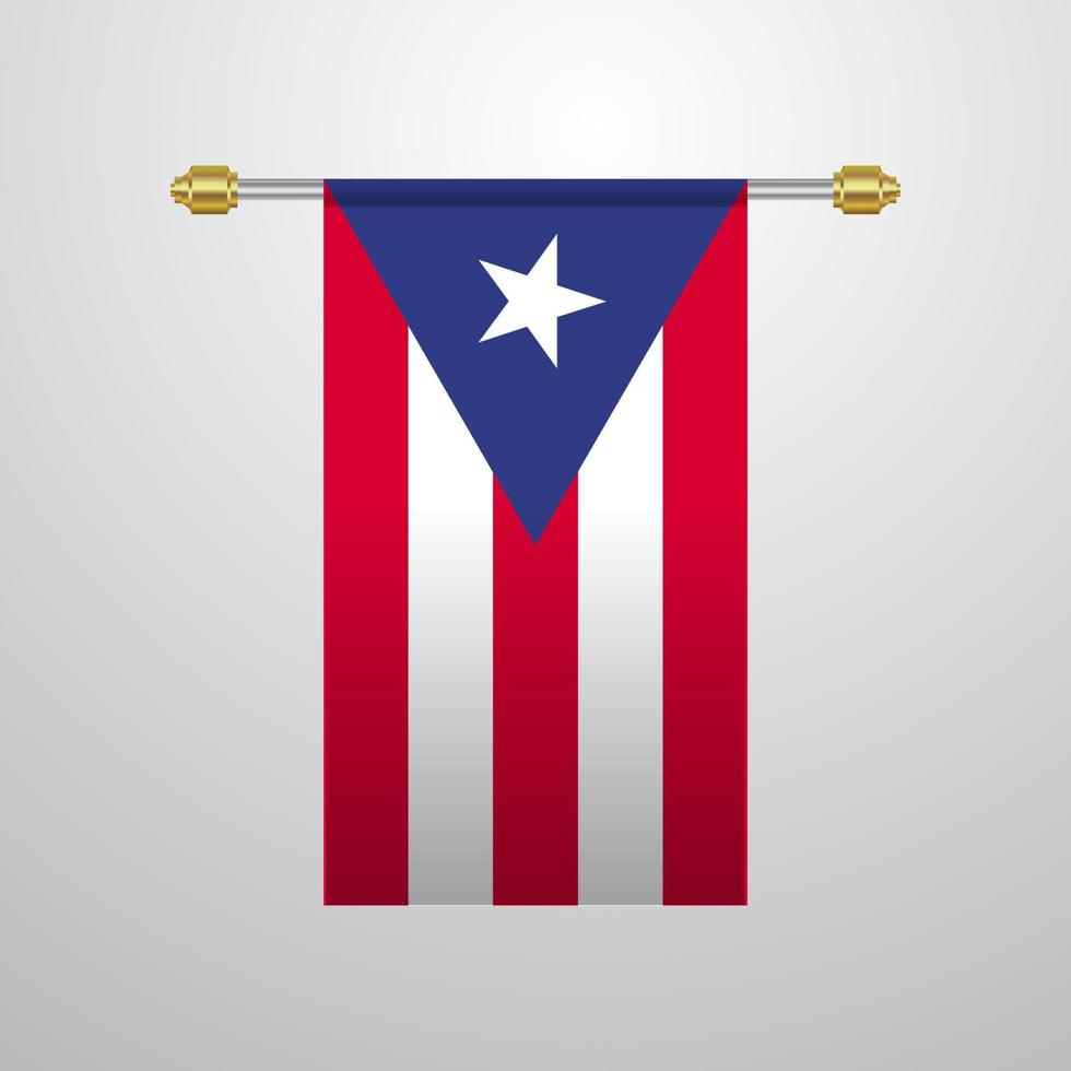 porto rico bandeira pendurada vetor