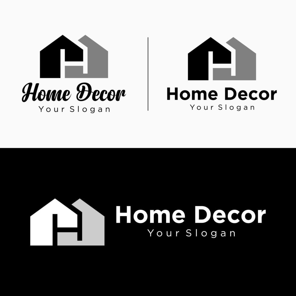 definir letra h monograma casa serviço doméstico reparo interior exterior construção vetor de design de logotipo de negócios