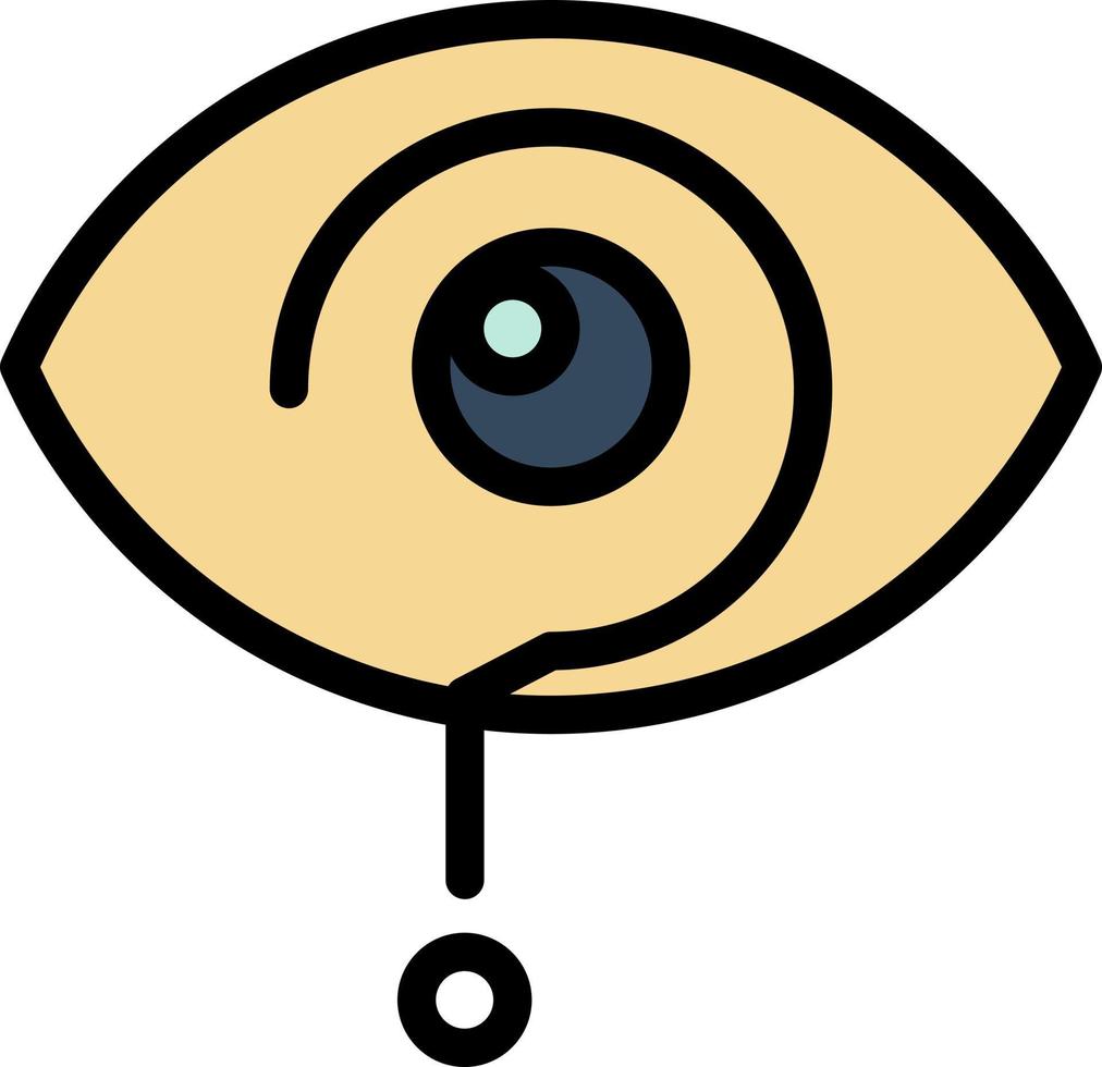 modelo de banner de ícone de vetor de ícone de cor plana de marca de conhecimento de olho de exclamação curioso