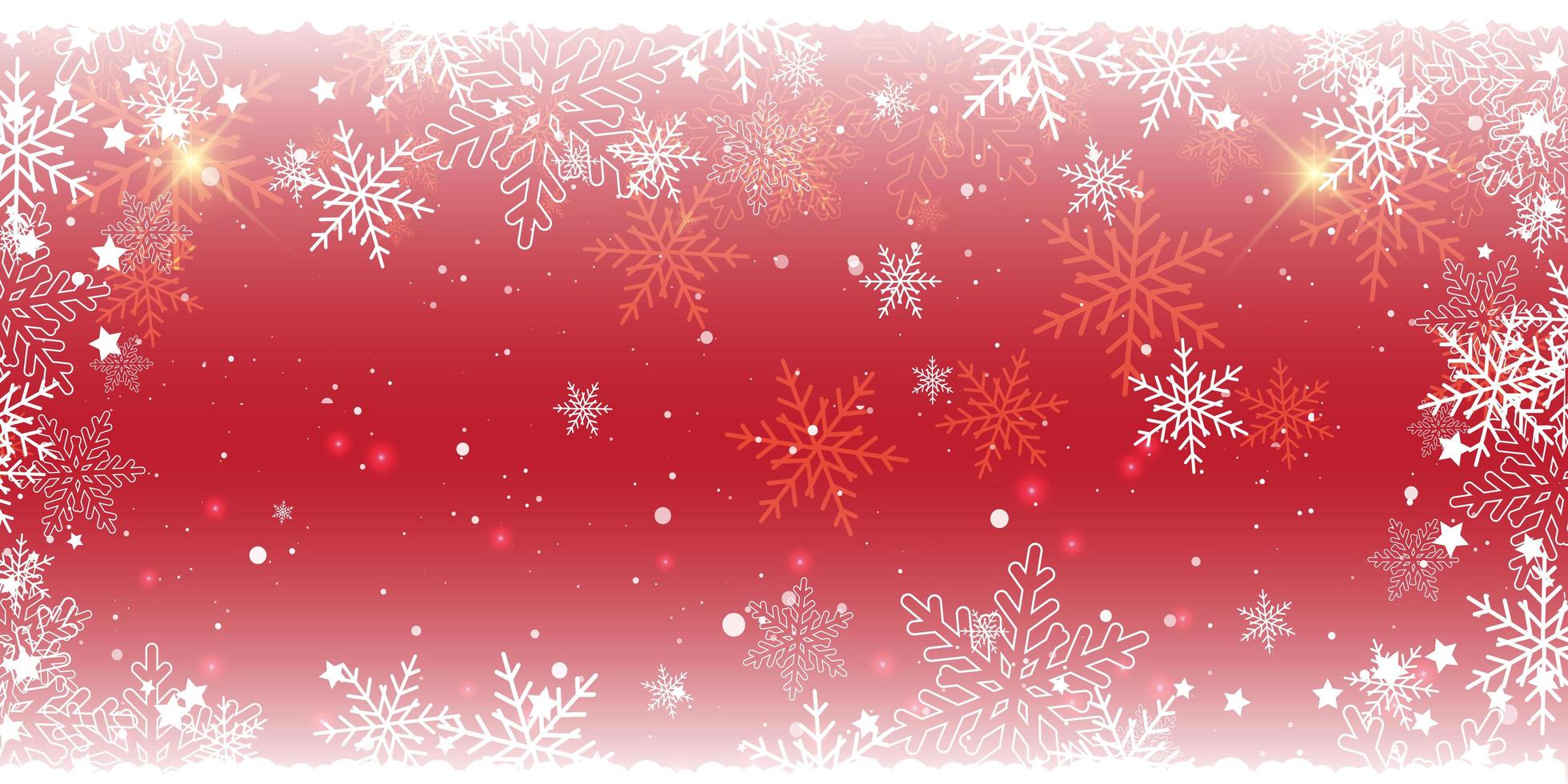 desenho de banner vermelho de floco de neve de natal vetor