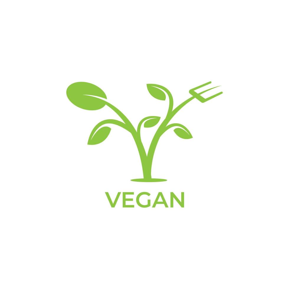 logotipo de caligrafia egan com folhas verdes vetor