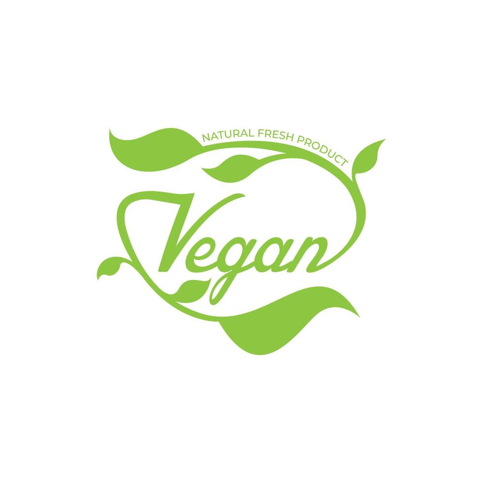 logotipo de caligrafia egan com folhas verdes vetor