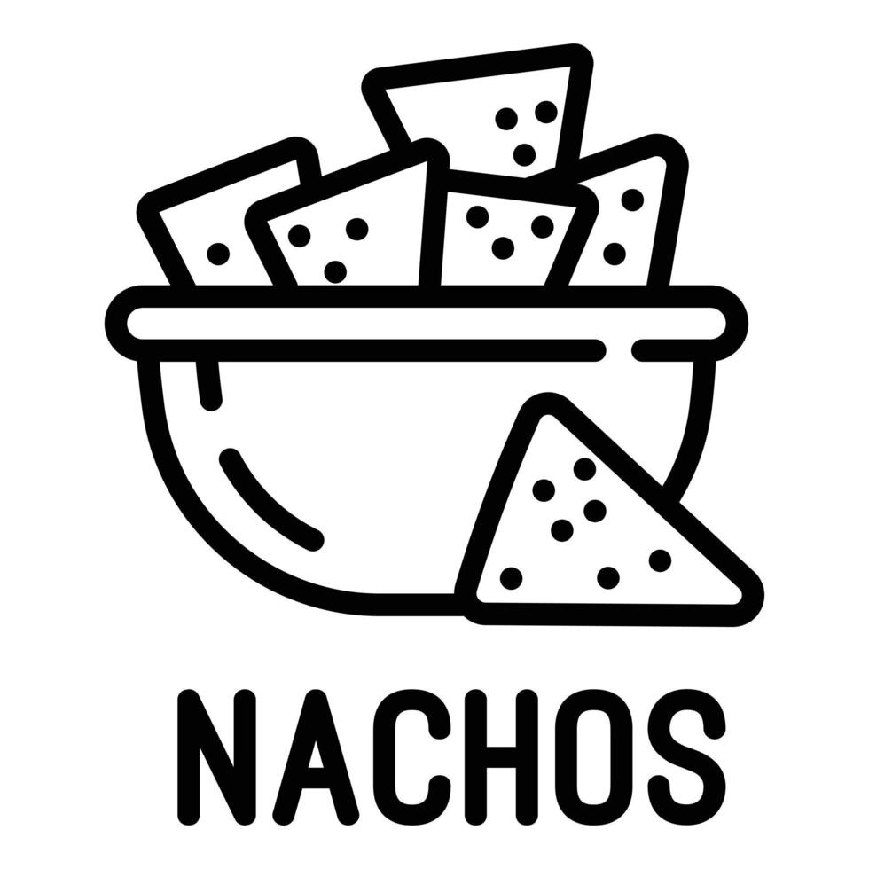 ícone de nachos, estilo de estrutura de tópicos vetor