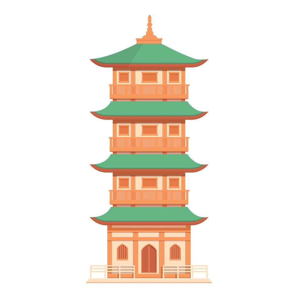 tailândia pagode ícone dos desenhos animados do vetor. prédio da china vetor