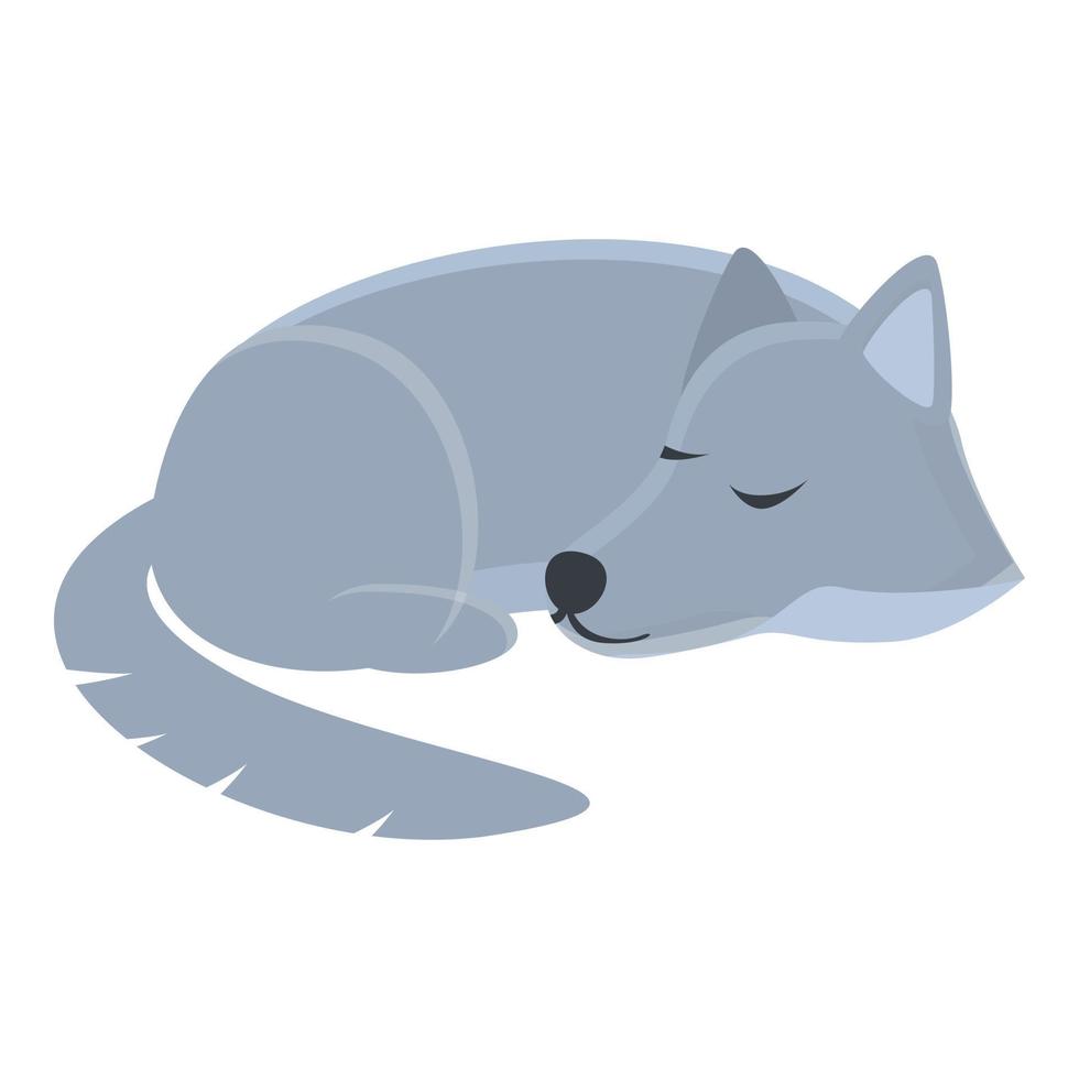 ícone de lobo dormindo, estilo cartoon vetor