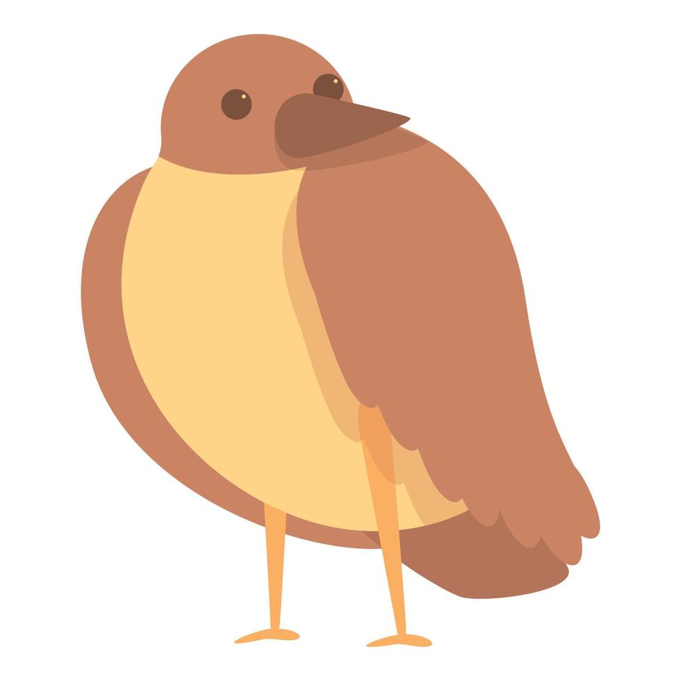 vetor de desenhos animados de ícone de pequeno pardal. pássaro de árvore