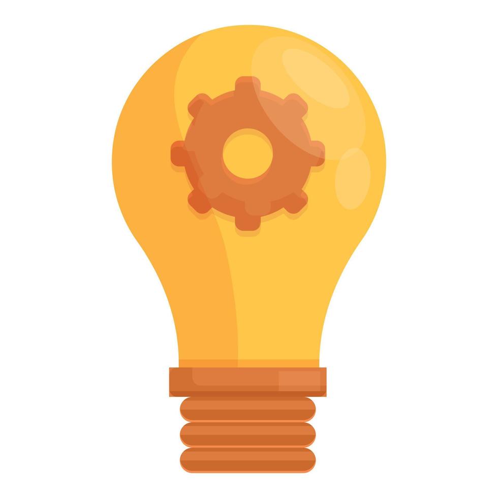ícone de engrenagem de lâmpada inteligente, estilo cartoon vetor
