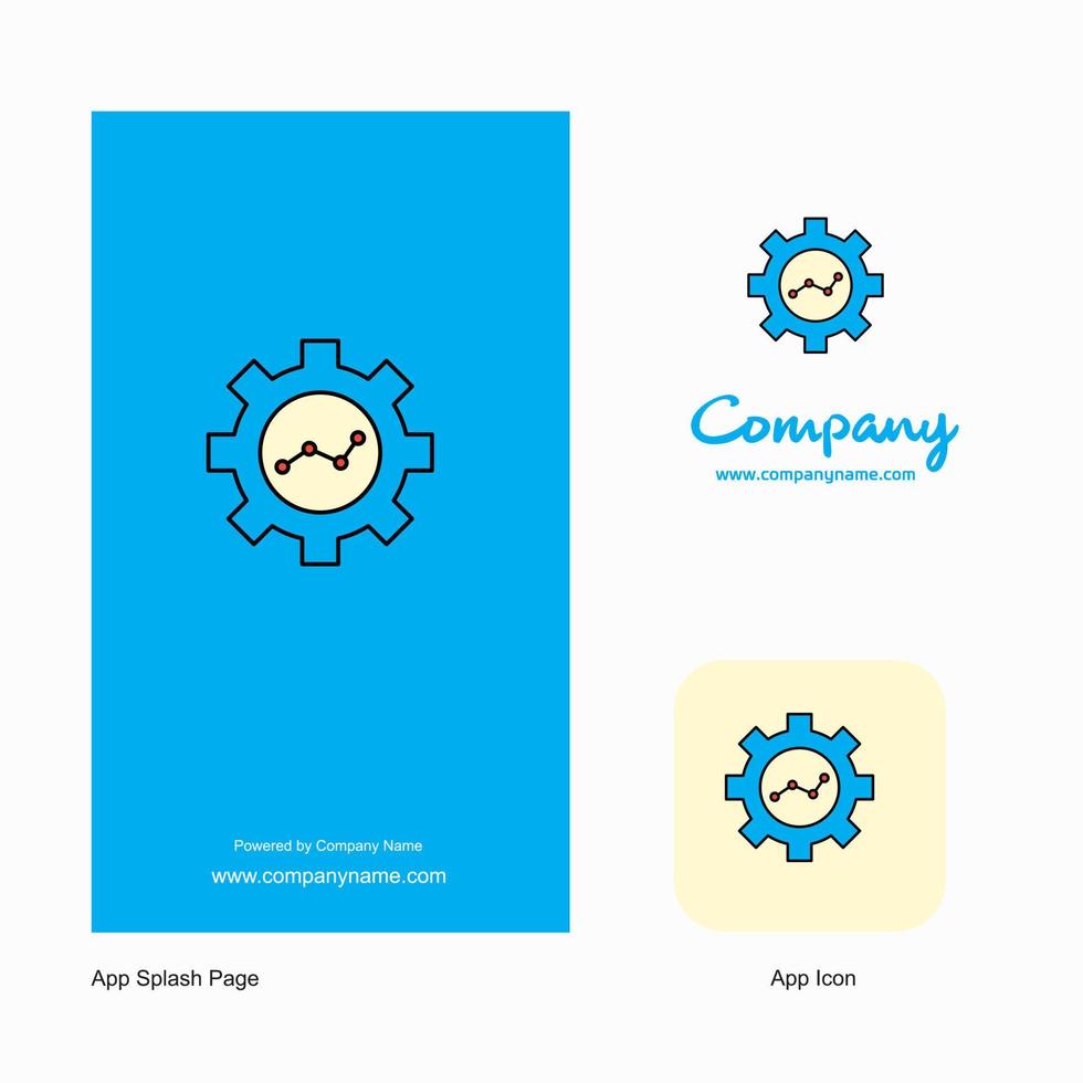 configuração de engrenagem ícone do aplicativo do logotipo da empresa e design da página inicial elementos criativos de design do aplicativo de negócios vetor