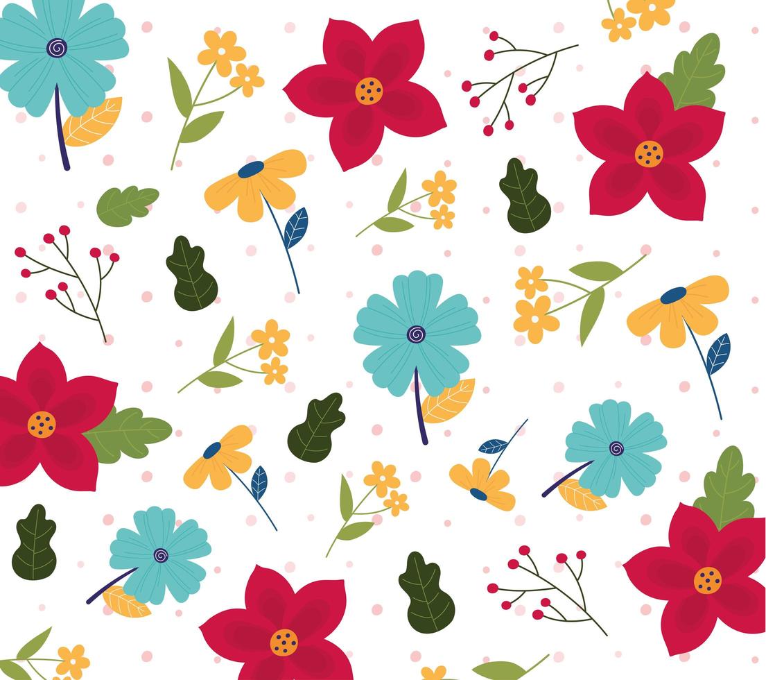 fundo padrão floral fofo vetor