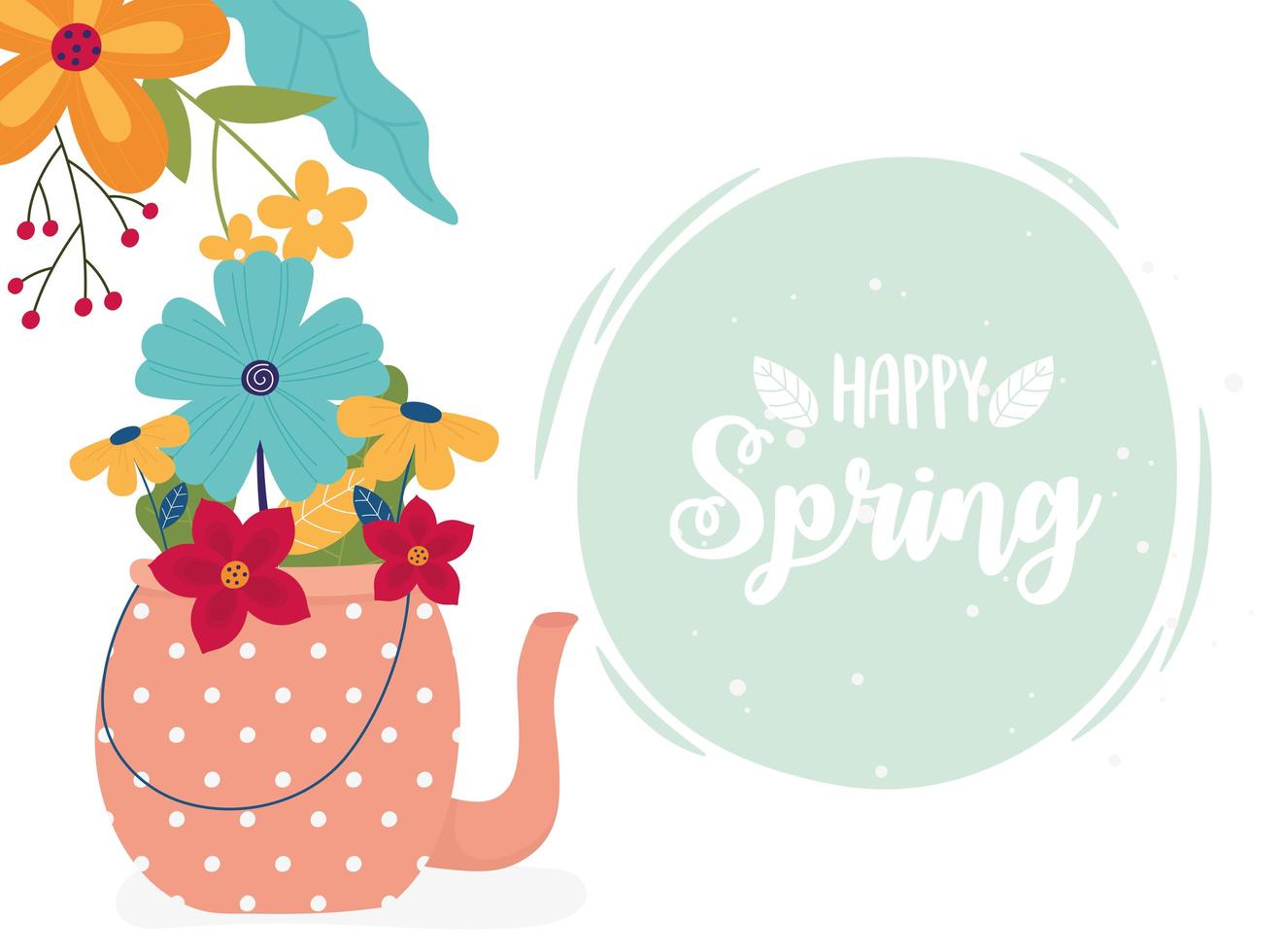 banner de celebração de primavera feliz vetor