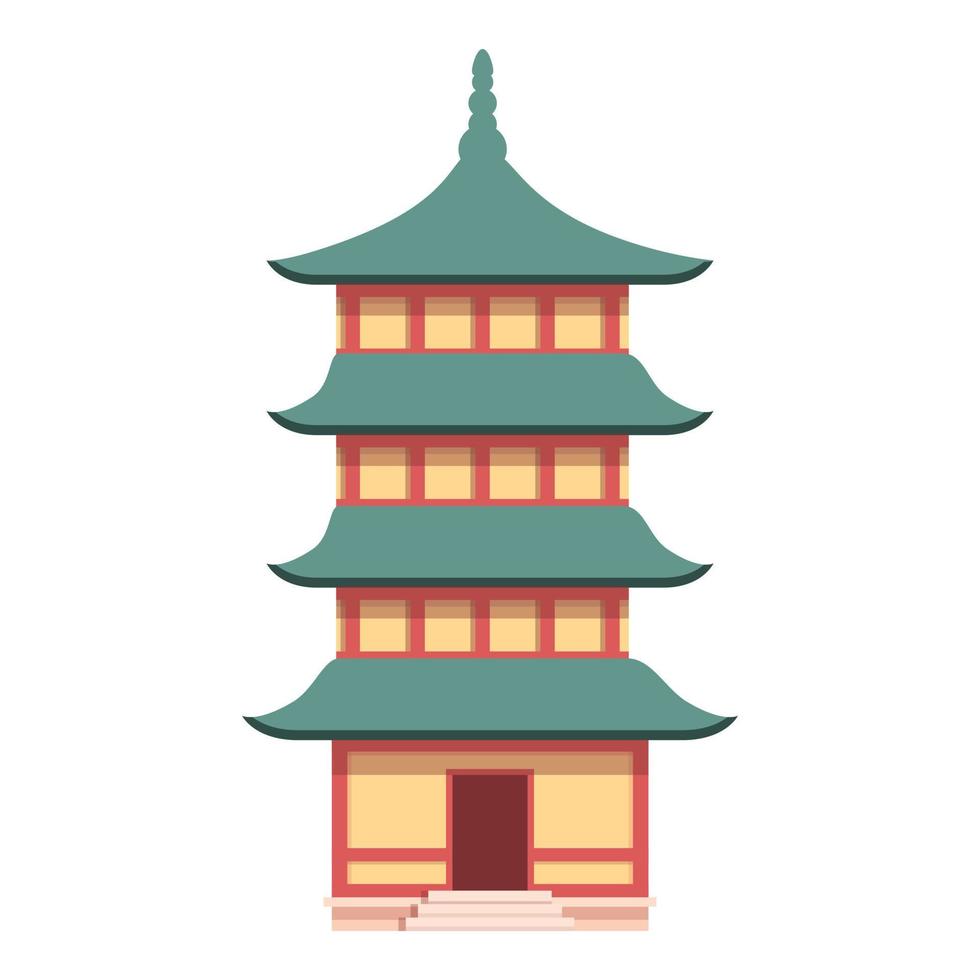 vetor de desenho de ícone de pagode de natureza. edifício chinês
