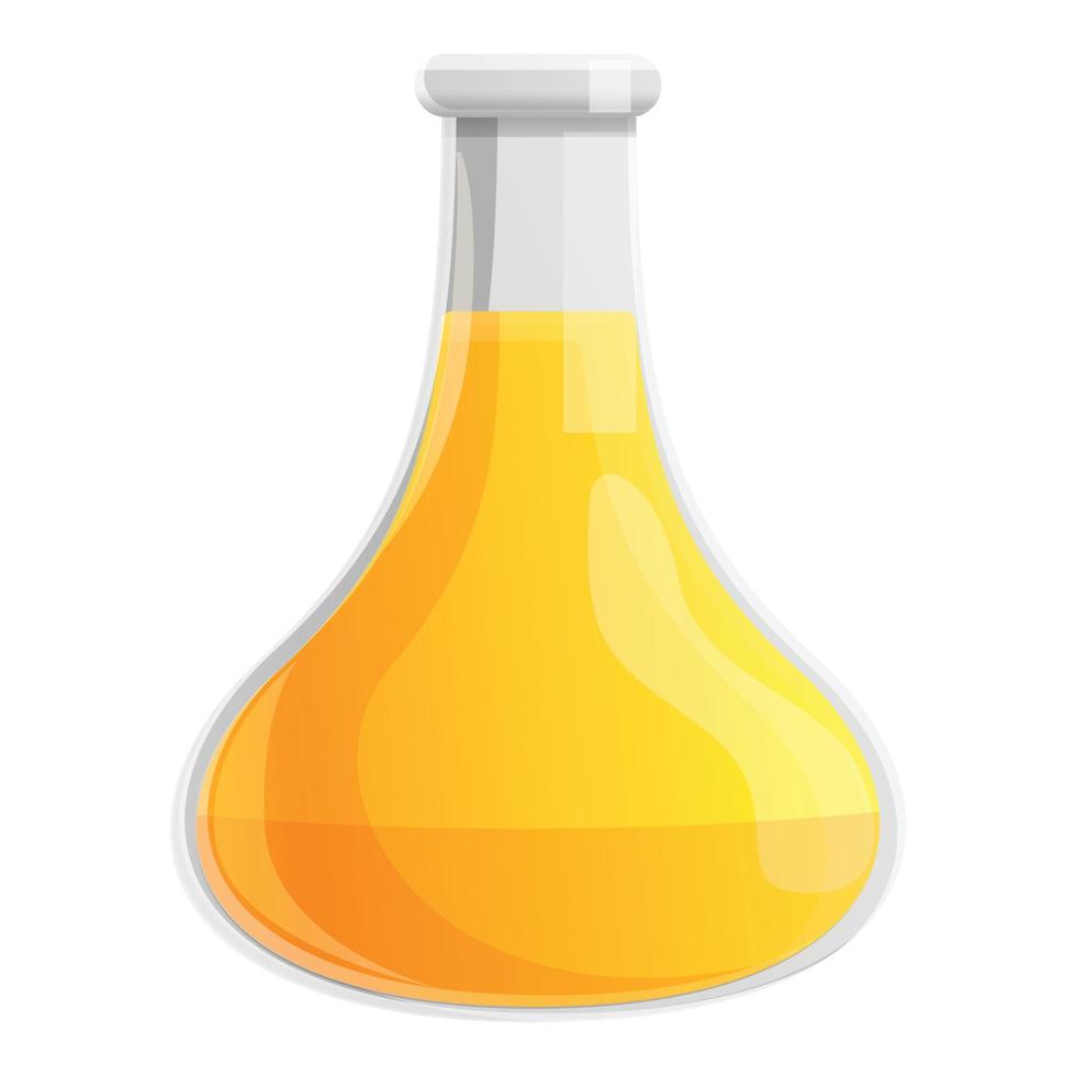 ícone de óleo de frasco de vidro bio canola, estilo cartoon vetor