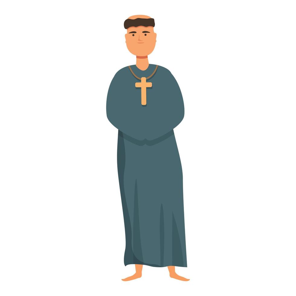 monge rezar ícone dos desenhos animados do vetor. sacerdote vetor