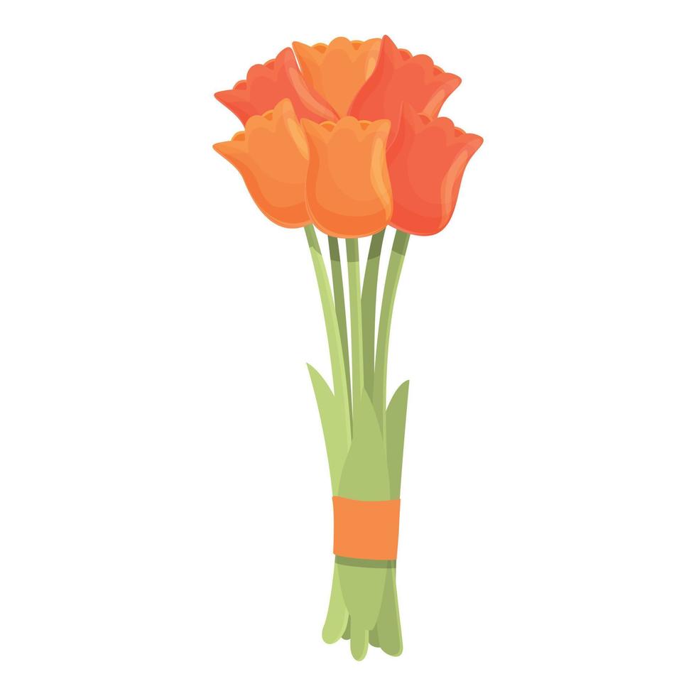 vetor de desenhos animados de ícone de buquê de tulipa. ramo de flores
