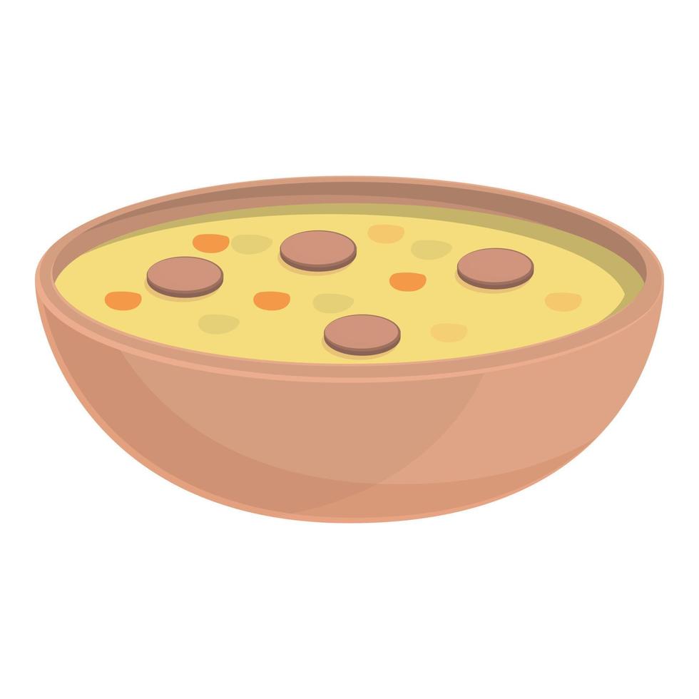 vetor de desenhos animados de ícone de sopa de salsicha. cultura culinária