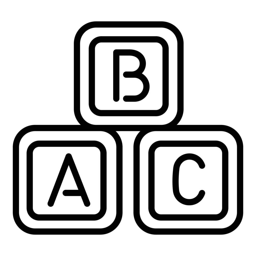 ícone de brinquedos de cubo abc, estilo de estrutura de tópicos vetor