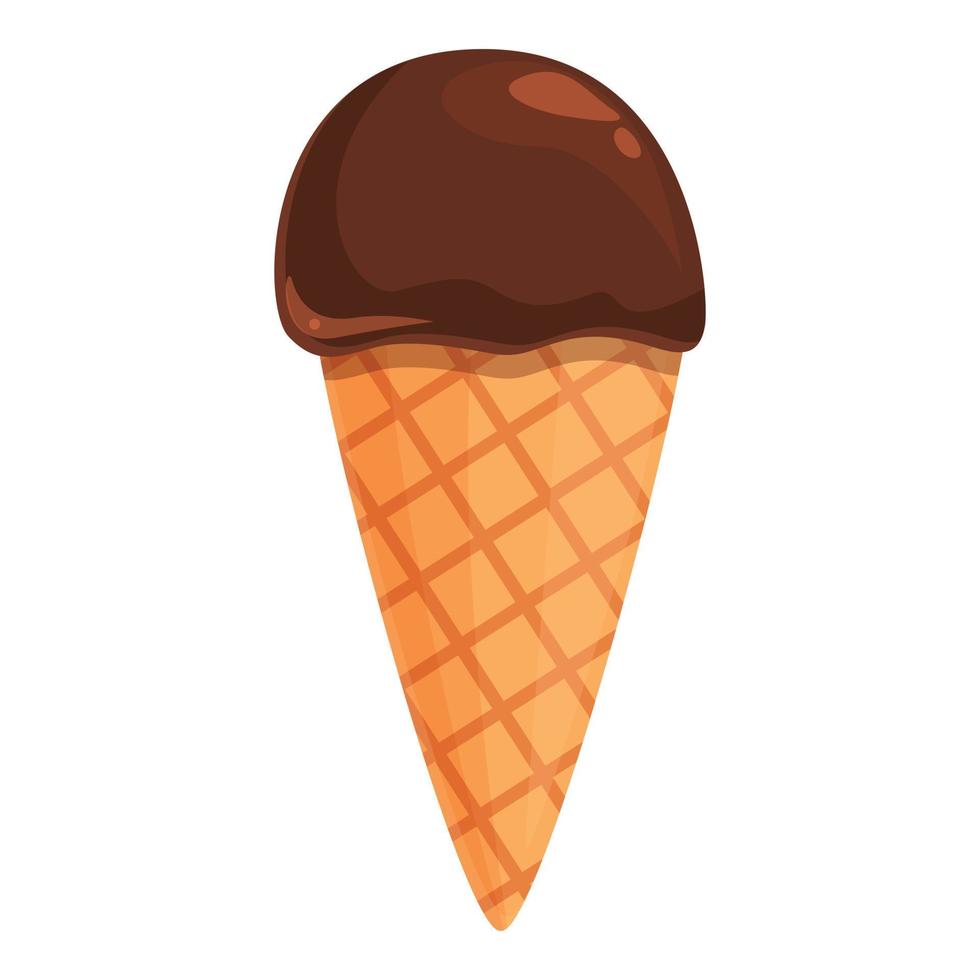 vetor de desenhos animados de ícone de sorvete de chocolate. doce de cacau
