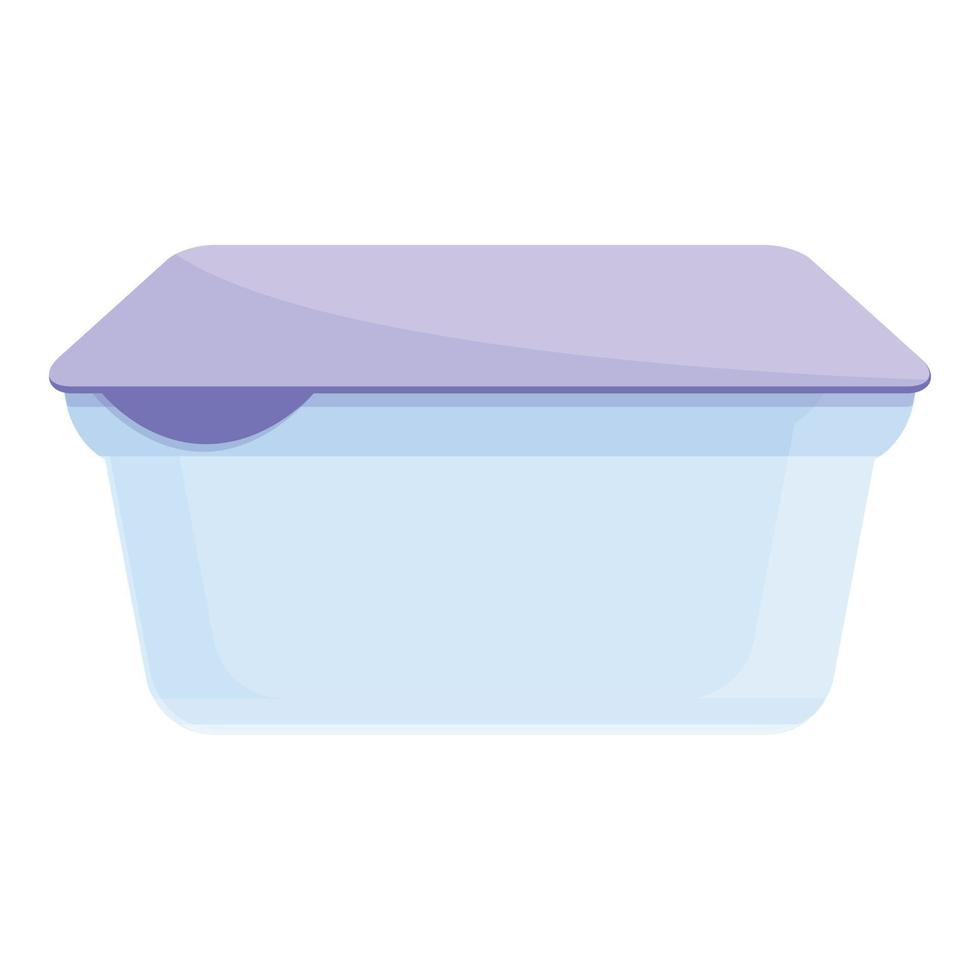 ícone de caixa de plástico lácteos, estilo cartoon vetor