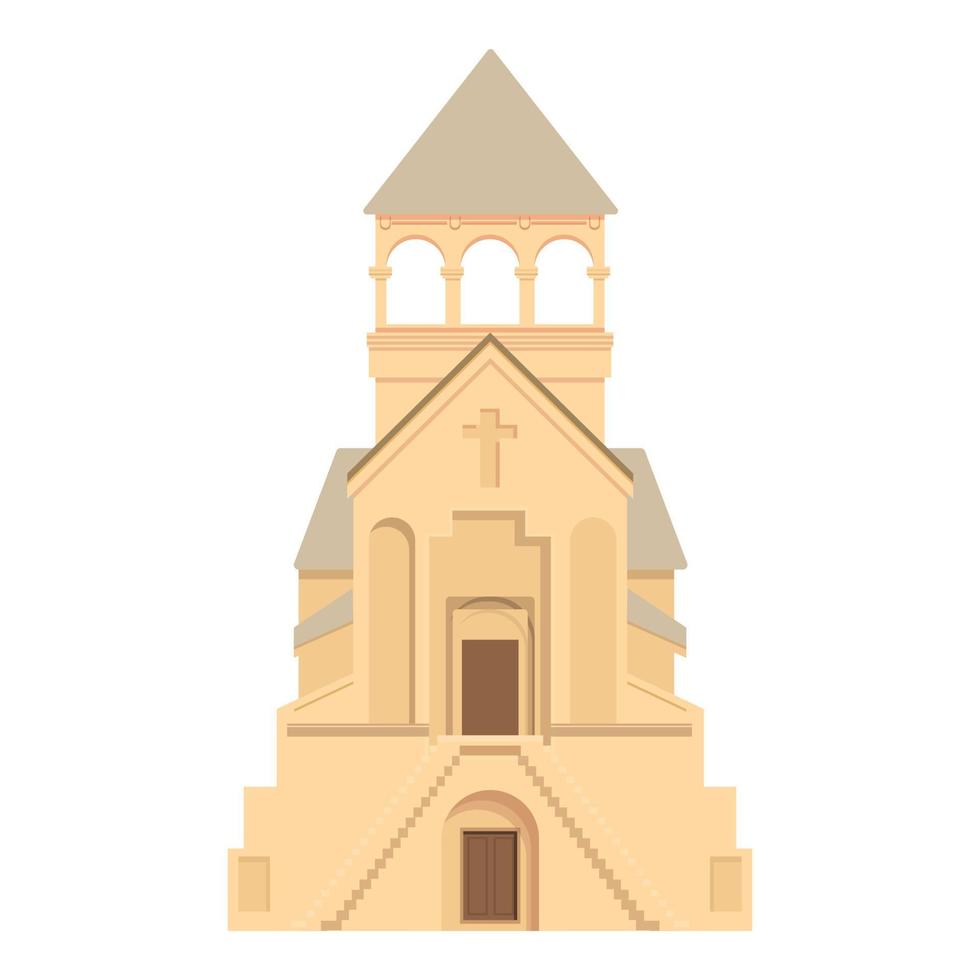 vetor de desenhos animados do ícone da igreja branca armênia. viagem sevan