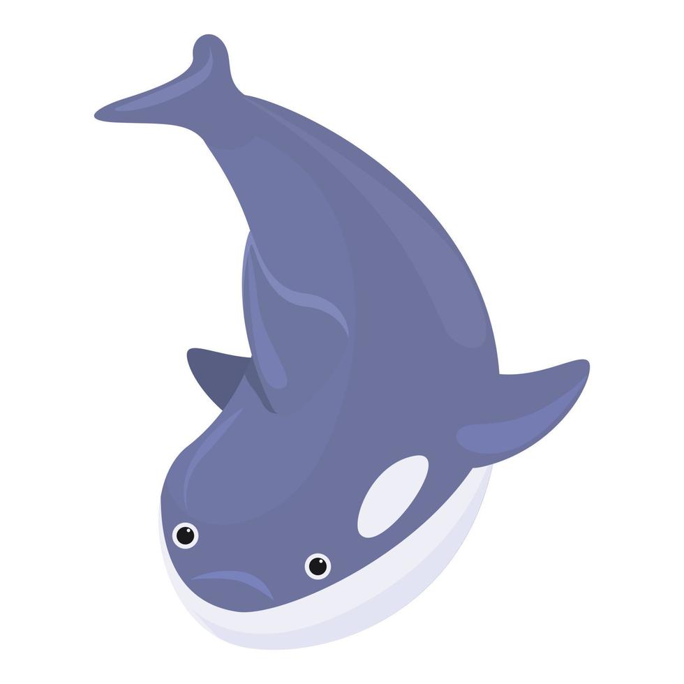 ícone de baleia assassina de personagem, estilo cartoon vetor
