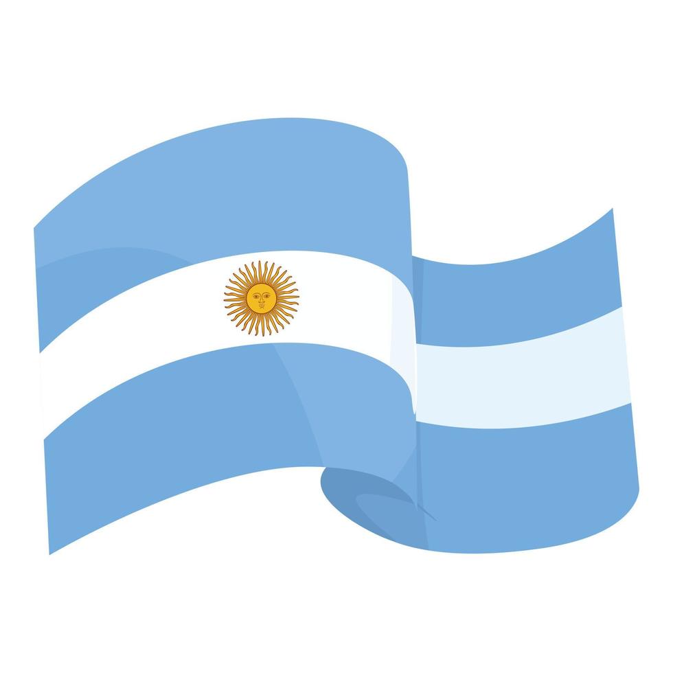 vetor de desenhos animados do ícone da bandeira argentina. marco de viagem